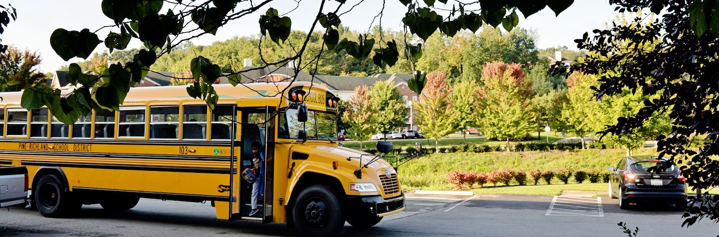 school bus arriving