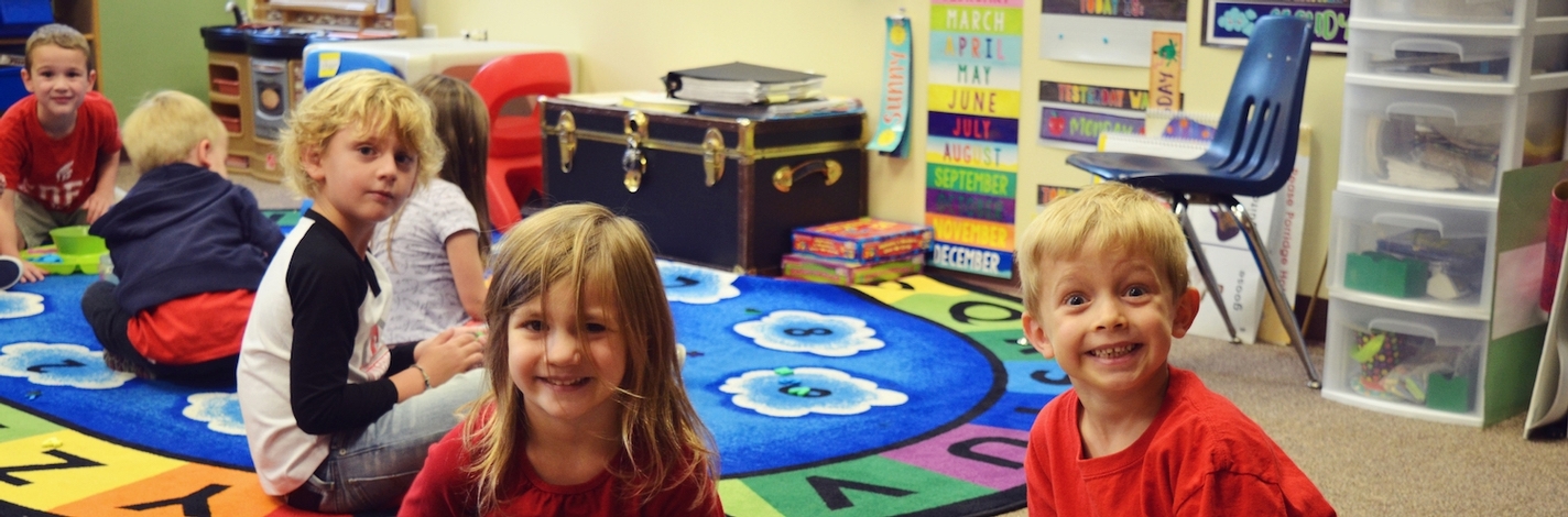 early childhood kids in a line